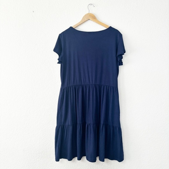Casual Tiered Dress with Pockets V Neck Ruffle Dress Size Large - Picture 3 of 12